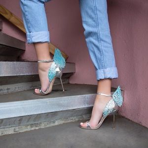 Sophia Webster Evangeline Sandal in Silver & Blue